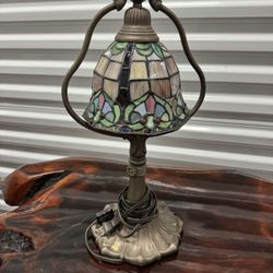 Tiffany-Style Stained-Glass Harp Desk Lamp