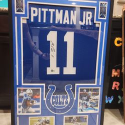 Michael Pittman JR autographed jerseyframed
