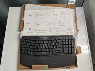 Logitech Wave Keys Wireless Ergonomic Keyboard with Cushioned Palm Rest, Bluetooth,for Multi-OS, Windows/Mac - Graphite