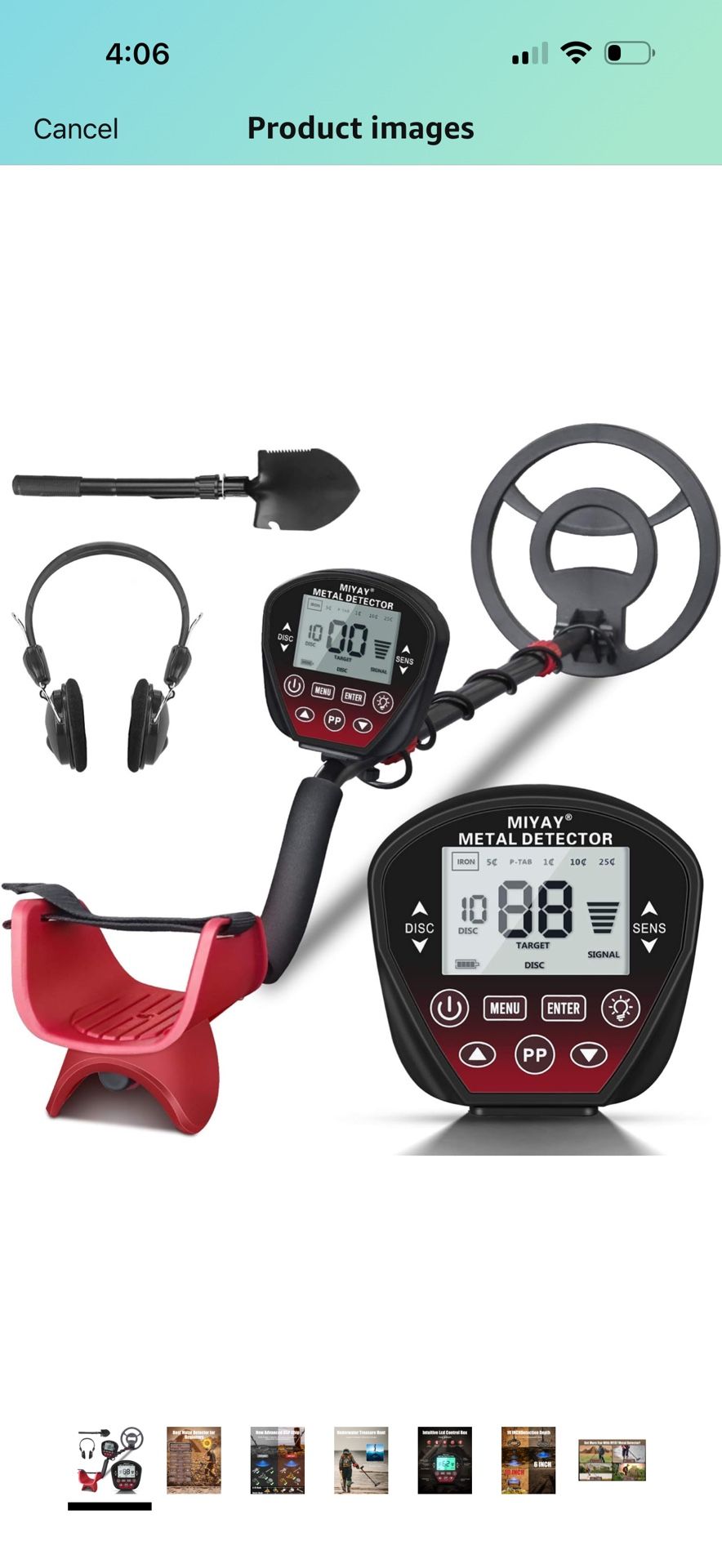 Professional Metal Detector for Adults, Gold Metal Detectors Lightweight with LCD Display, Pinpoint & Disc & Notch & All Metal 5 Modes, Battery Includ