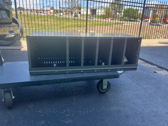 Metal Multi-Compartment Storage Cabinet on Casters