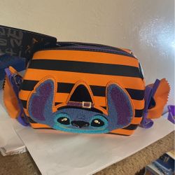 Loungefly Disney Lilo & Stitch Striped Halloween Candy Wrapper Crossbody Bag