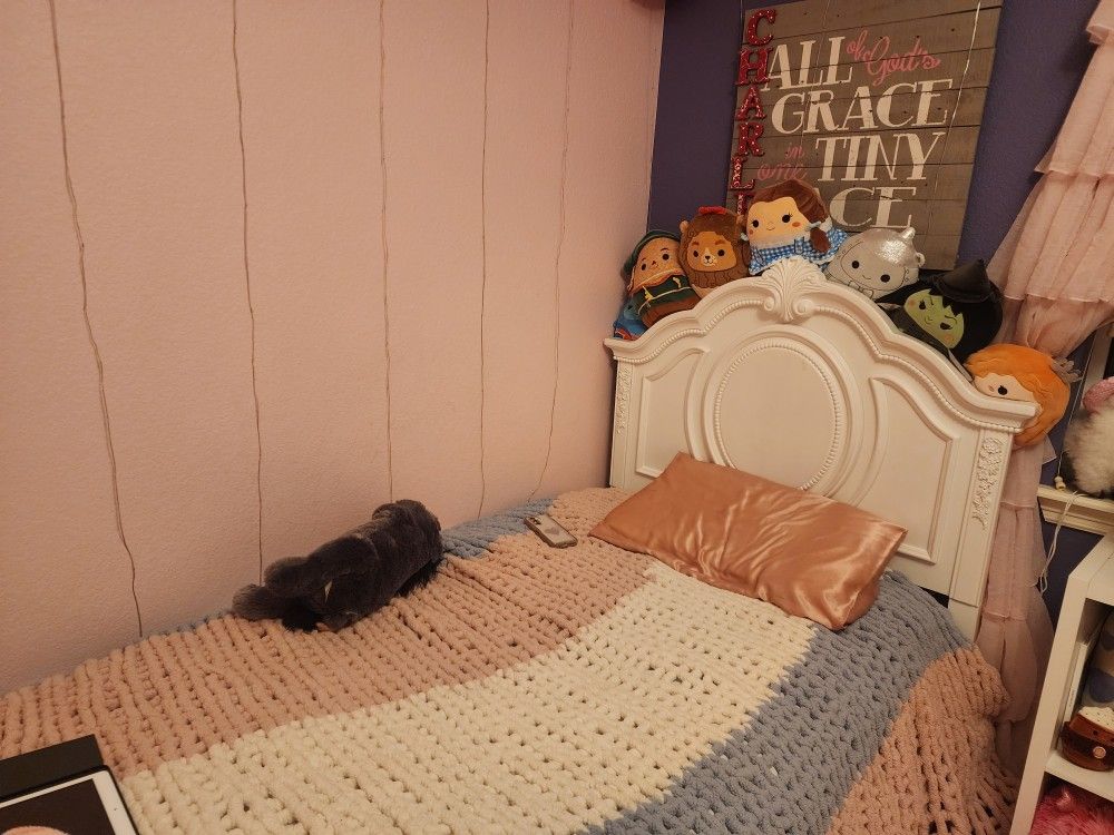 white twin bedroom including mattress