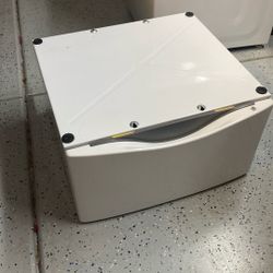 White Storage Pedestal For Washer/Dryer (27”W x 15”H x  24” D)