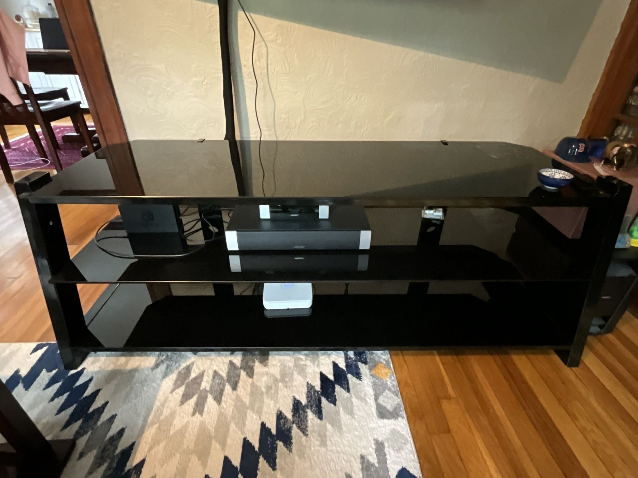 Glass And Metal Tv Stand