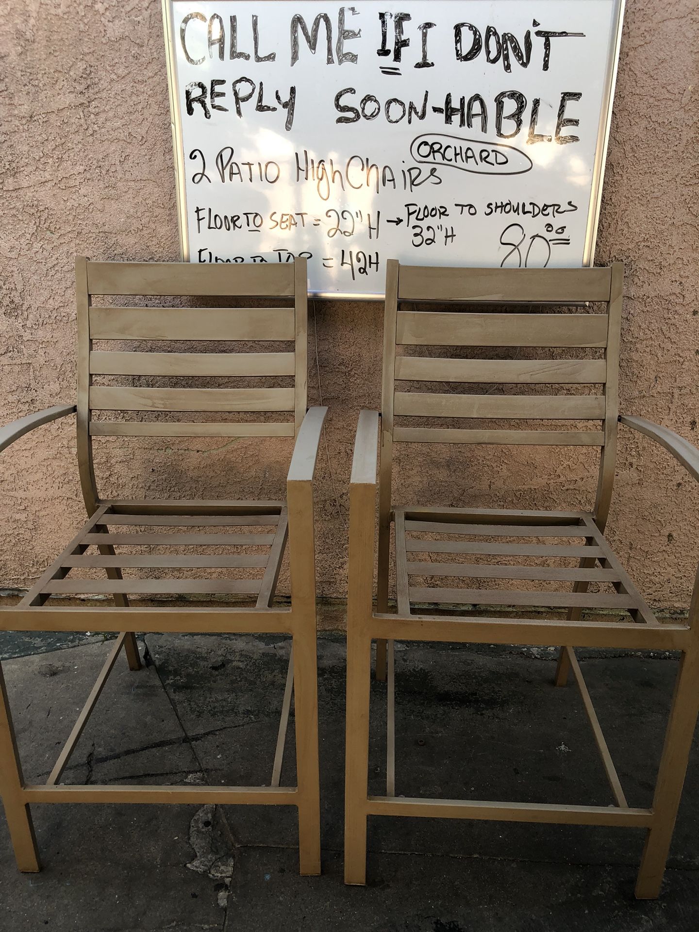 2 Patio High Chairs