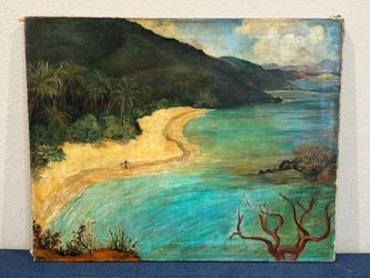 Vintage c1950s St. John (U.S. Virgin Islands) Carribbean Oil Painting