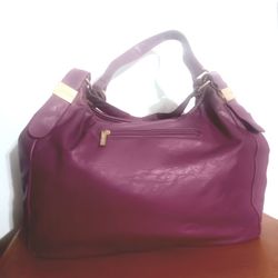 JIMMY CHOO LARGE MAGENTA PURSE WITH GOLD COLORED HARDWARE 