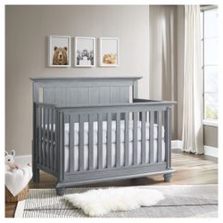 Oxford Baby Langston 4-in-1 Convertible Wooden Crib, Gray ~ NEW