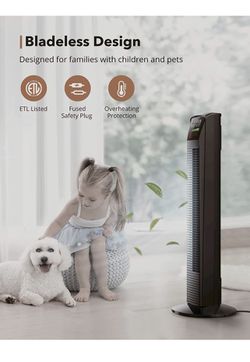  Tower Fan, 34” 65°Oscillating Cooling Fan with 3 Speeds, 3 Modes, Remote Control, LED Display, 12-Hour Timer, Portable St Thumbnail