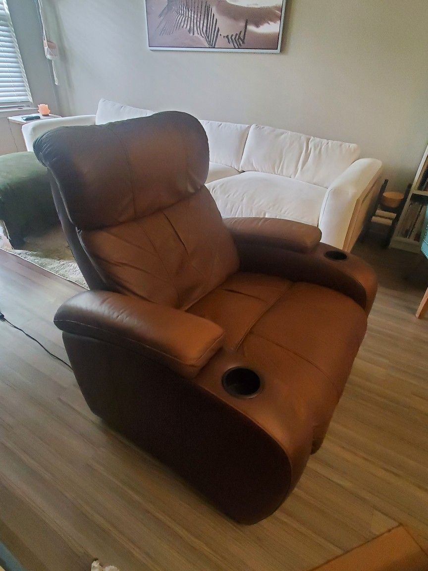 Brown Leather Recliner Chair