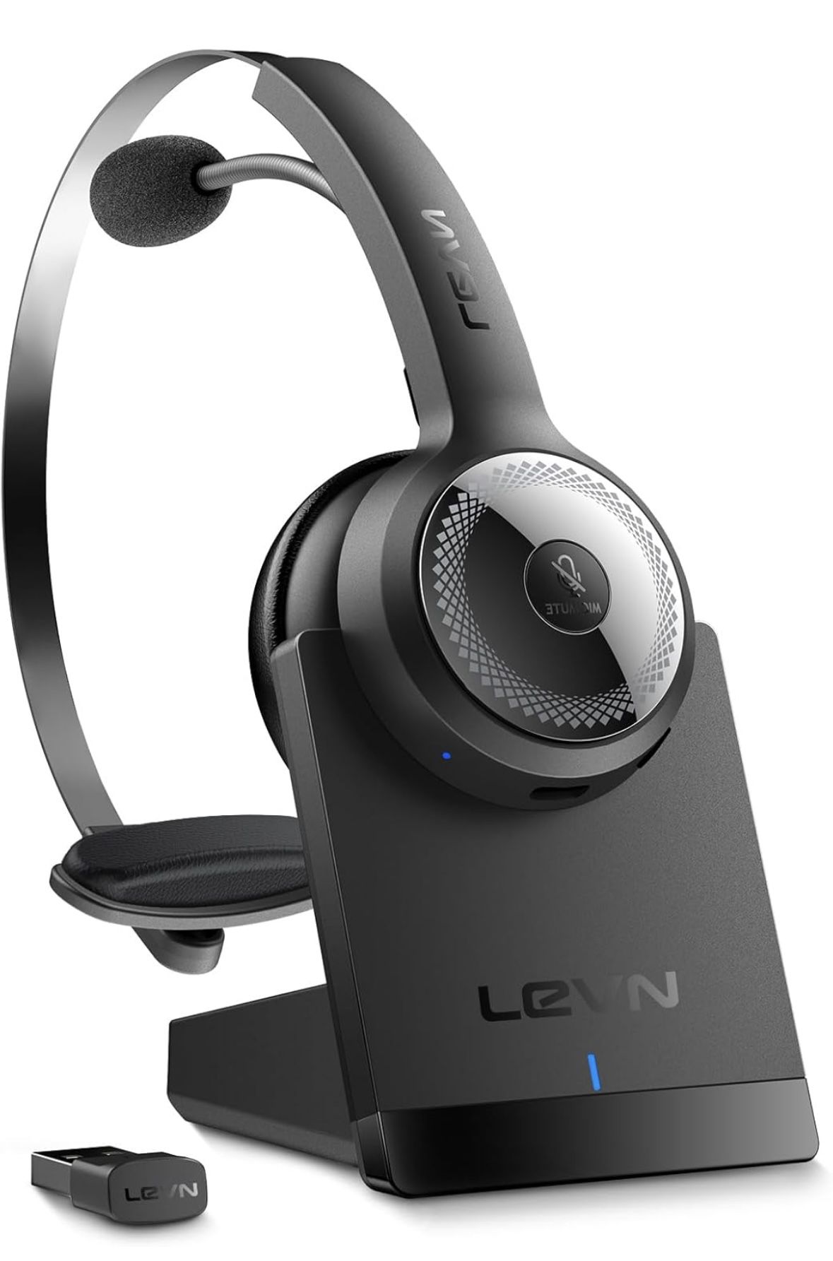 Wireless Headphones with Mic (AI Noise Cancellation) & Charging Base #2