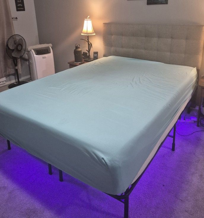Queen Frame, Headboard And Mattress
