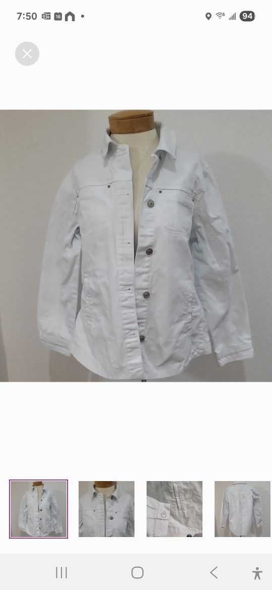 Curve Appeal White Denim Jacket