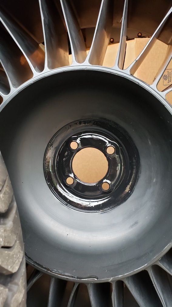 Pair of 26x12N12 Michelin "X Tweel Turf" lawnmower tire/wheel assembly