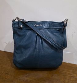 Coach Blue Navy Leather Shoulder Bag