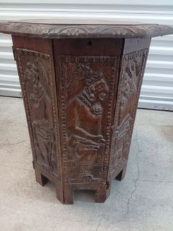 Aztec Hand Carved Vintage Table