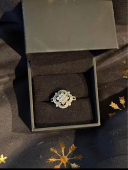 Romantic Diamond Floral Halo Engagement Ring 925 (1 1/2 Ct. Tw)