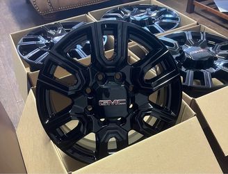 “20 Gloss black Gmc sierra denali 2(contact info removed) rims/wheels ( Exchange available)