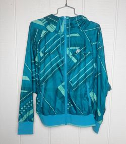 NIKE Sportswear Women’s Windrunner Full-Zip Windbreaker Jacket Small Blue Grey