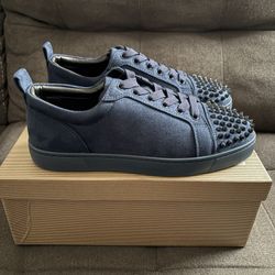 Christian Louboutin Junior Spikes, Navy, Size 9 Men