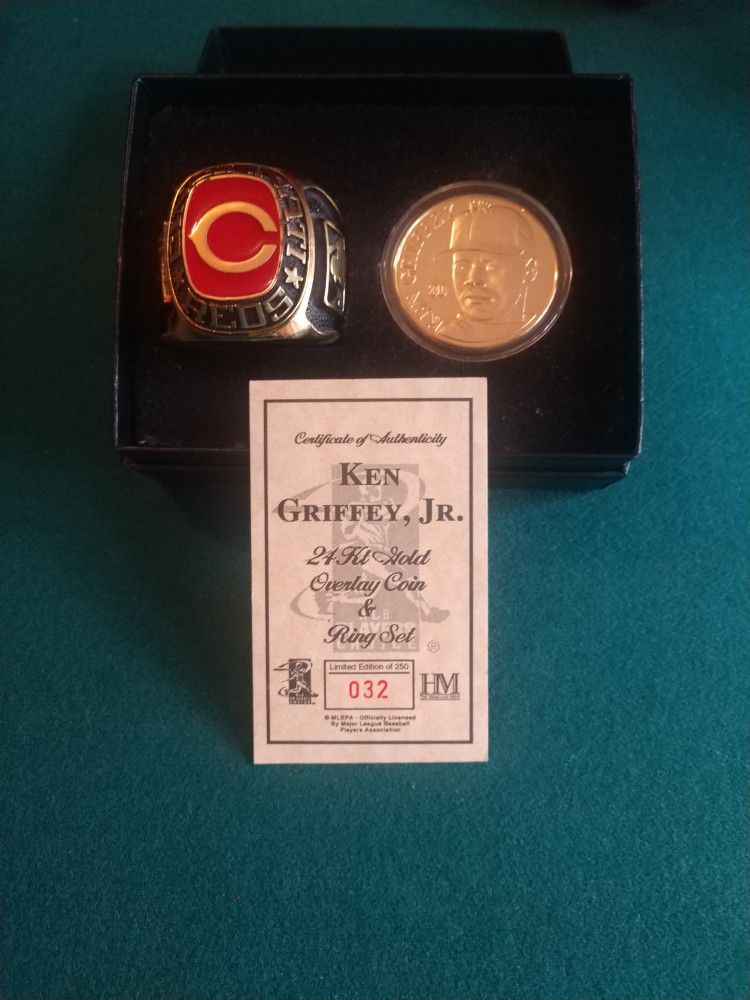 Highland Mint Limited Edition Ken Griffey Coin And Ring Paperweight