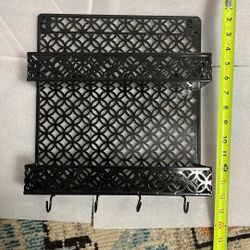 Bathroom/kitchen/spice Rack Metal Organiser With Hooks 