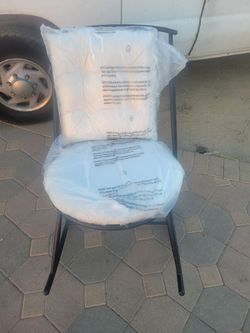 Modern Metal Rocking Chair with White Cushions