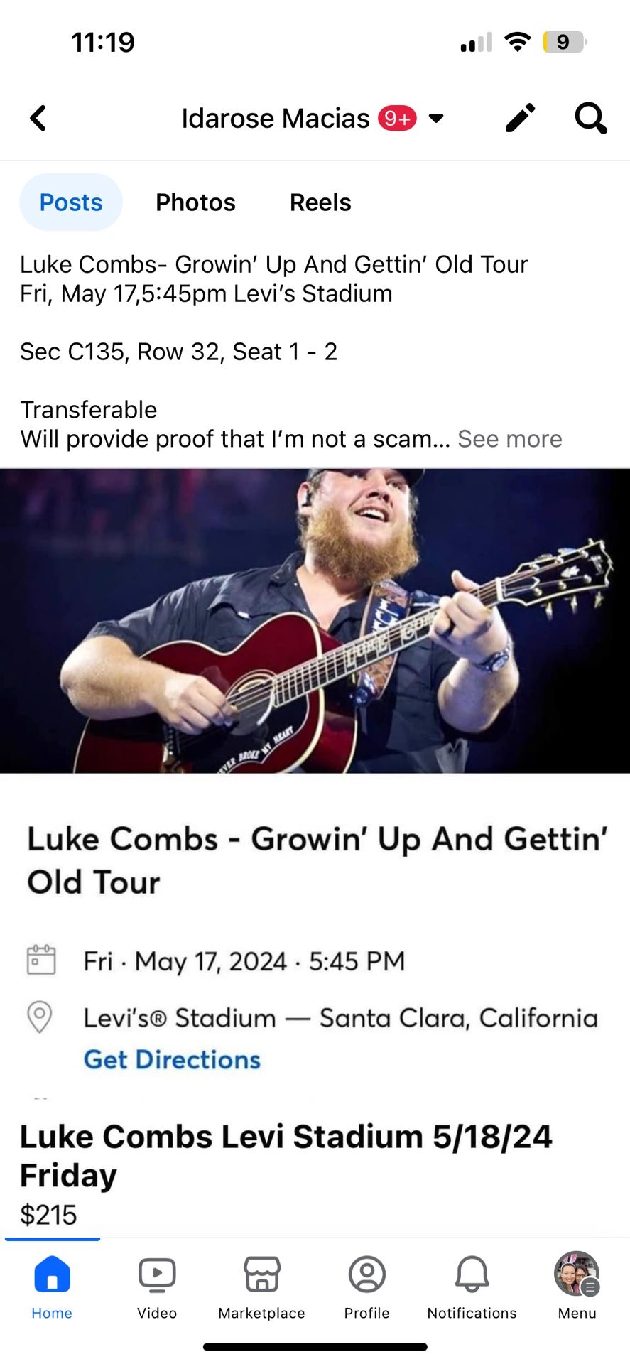 Luke Combs 5/18/24 Levi Stadium 