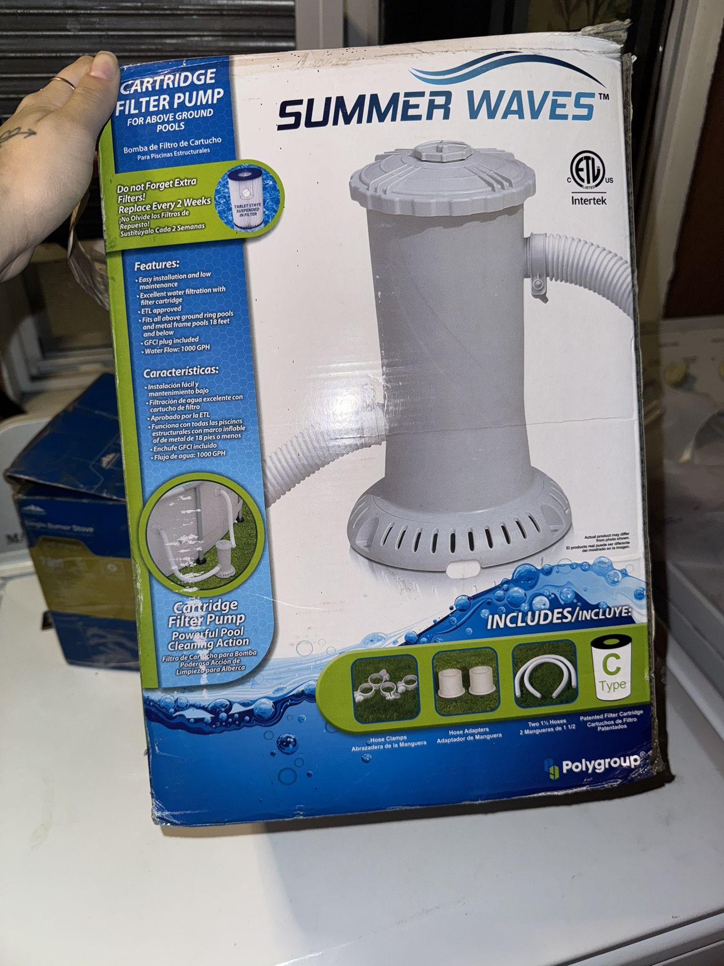 Pool Pump, Cover, And Floaties