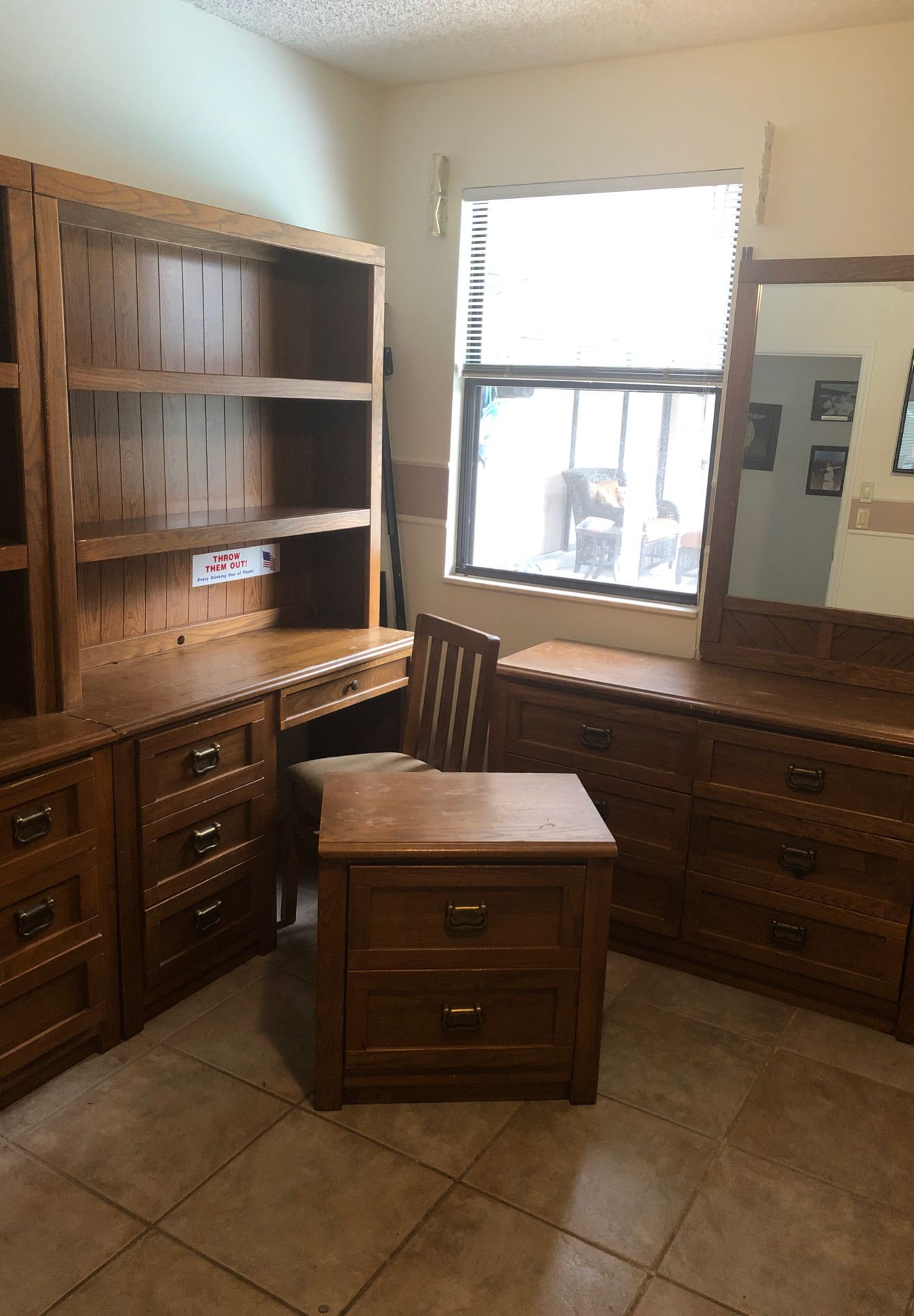 FREE. Pick Up Only. Used bedroom furniture including desk, dresser