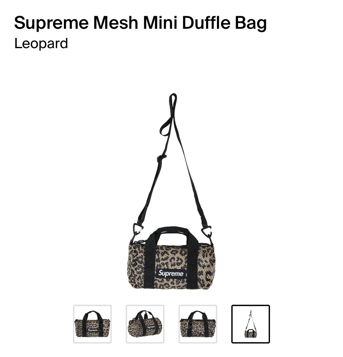 Supreme Mesh Mini Duffle Bag 'Black' - SS23B20 BLACK