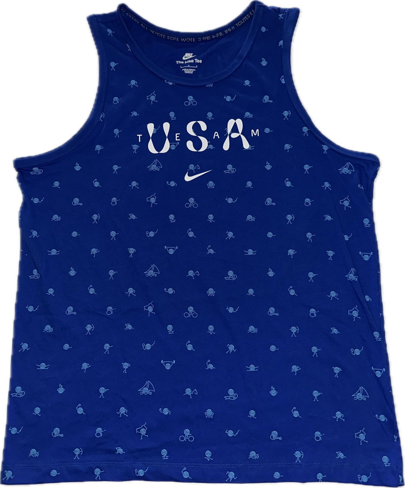 Team USA Nike Olympic Team Blue Tank Top Shirt Mens Large New $40 MSRP