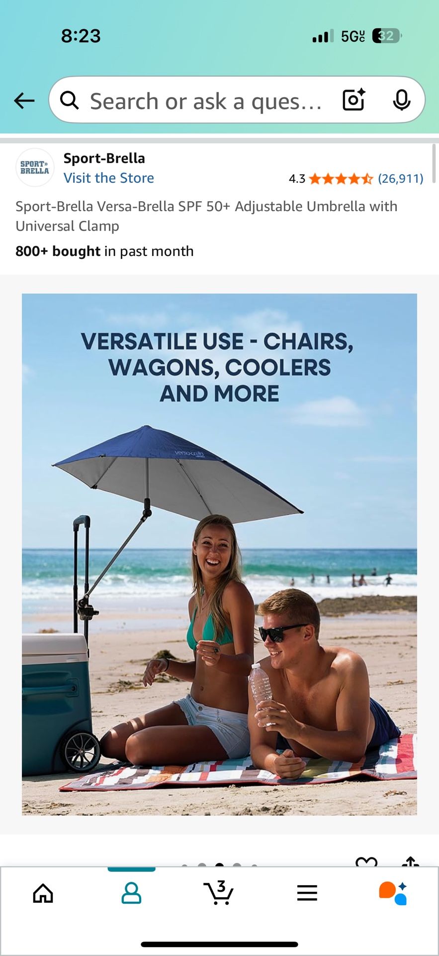 Umbrella with Universal Clamp
