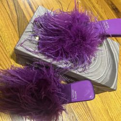 Jeffery Campbell Peep Toe Feather Shoes