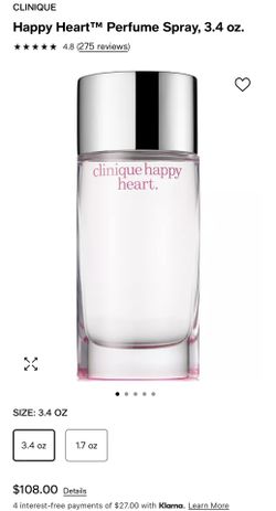Clinique Happy Heart New In Box 3.4oz
