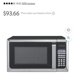 Hamilton Beach O.9 cu. ft. Countertop Microwave Oven, 900 Watts, Stainless Steel