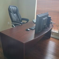 Mohogany Bow Front Office Desk