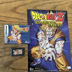 Nintendo Game Boy Advance Dragon Ball Z The Legacy Of Goku Game Cart. Wall Poster & Manual Book In Good Condition