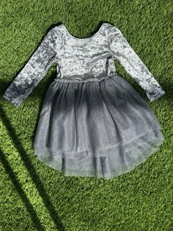 Size 2T Metallic Silver Gray Toddler Party Dress