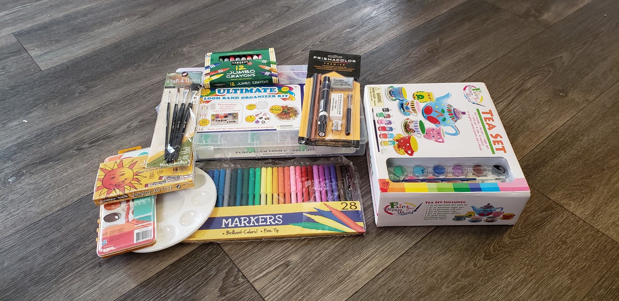 Variety of art supplies