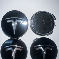 Tesla Wheel Caps Black 56mm (full set)