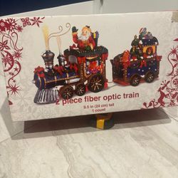 Vintage 2 piece fiberoptic Christmas train ..  brand new in the box $60