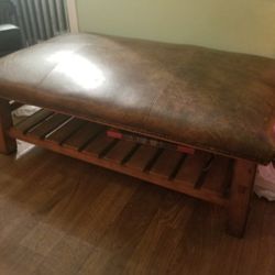 Leather Ottoman 