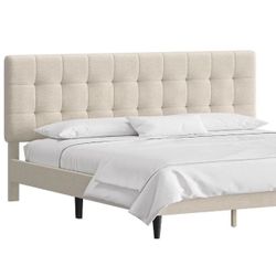 King Size Upholstered Bed Frame & Foam Mattress
