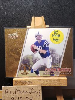 Peyton Manning Rookie 1998 Aurora Championship Fever #22 Gold Panini Indianapolis Colts Denver Broncos