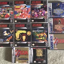 Super NES And Zelda Game Boy Games In Custom Cases 