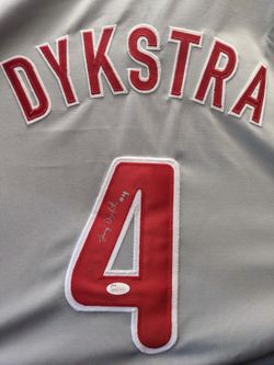 Lenny Dykstra Signed Custom Phillies Jersey w/JSA Authentication Baseball Autograph