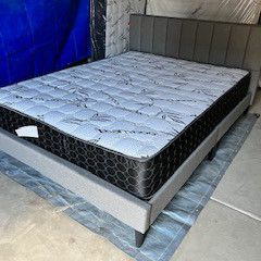 Clearance!!  Grey New Queen Bed With Orthopedic Supreme Mattress Included 
