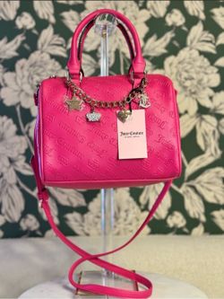 New Juicy Couture Pink Embossed Satchel Bag